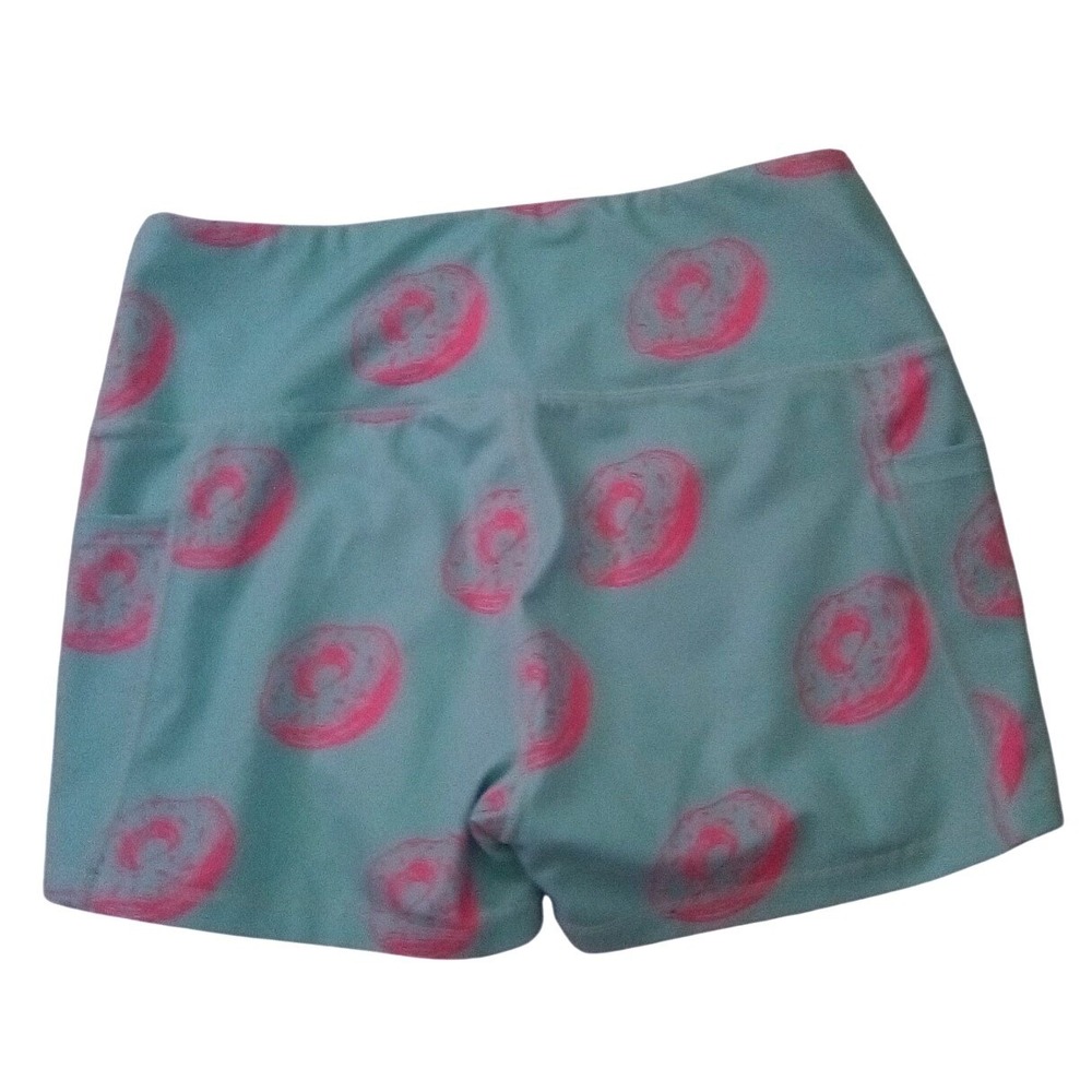 Mens Donut Booty Short Short Spandex Tights Compression Green Pink Large - Picture 5 of 5